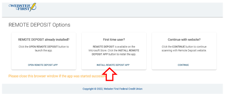 Installing DeposZip For Desktop Remote Deposit Webster First Federal 